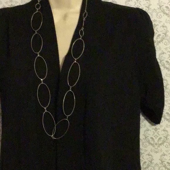 Dress Barn black open front short sleeve cardigan - Picture 7 of 12